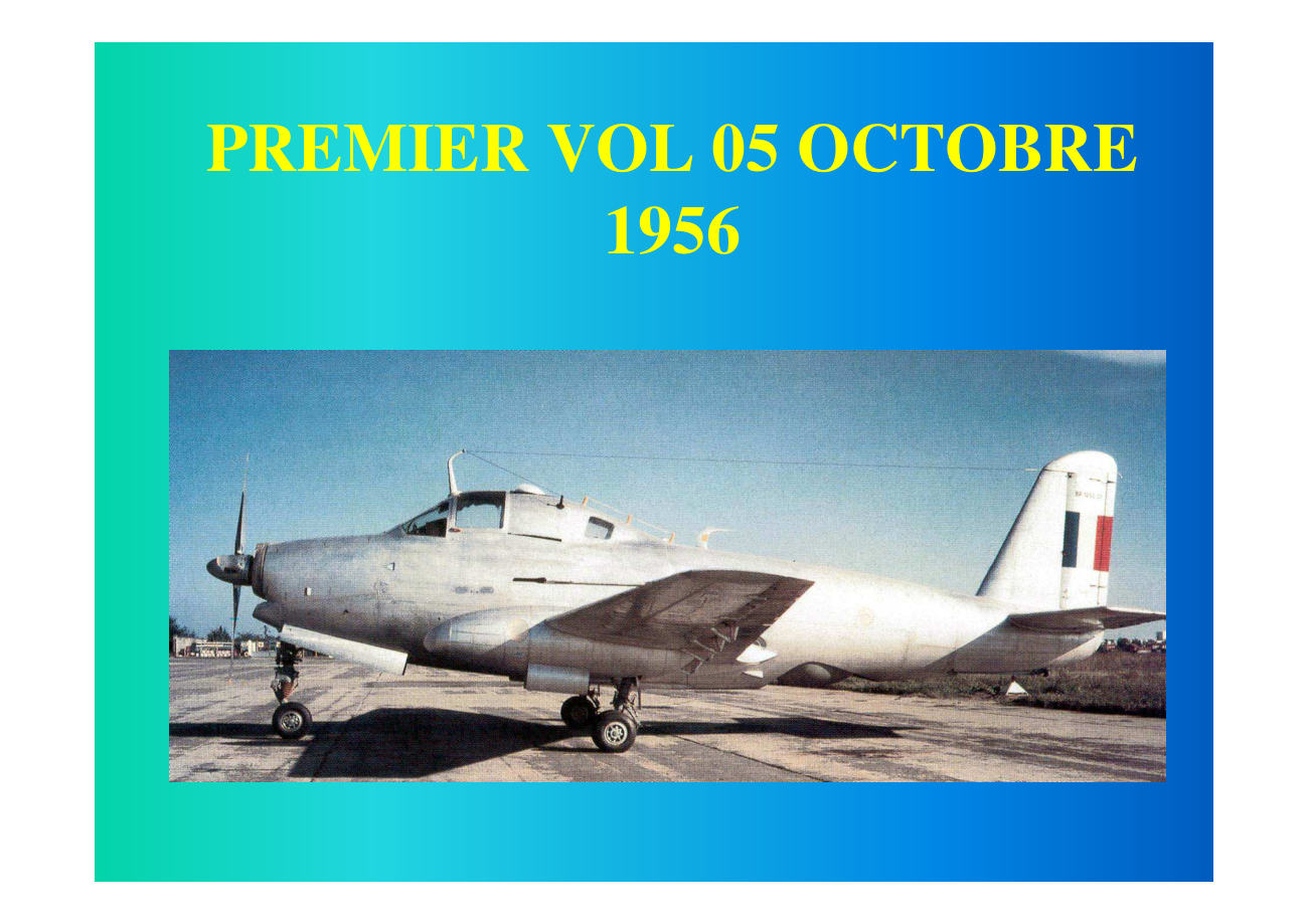 Page du registre : le prototype 01, premier vol le 5 octobre 1956